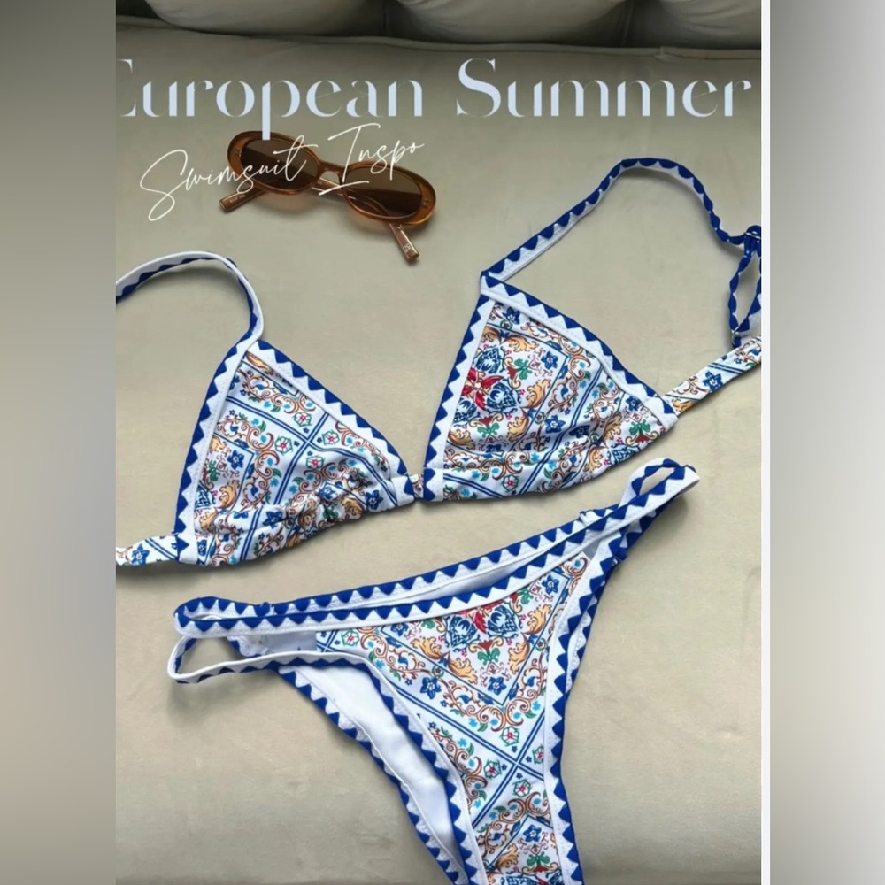 NWTS! High Cut Cheeky Bikini Two Piece Split Swimsuit